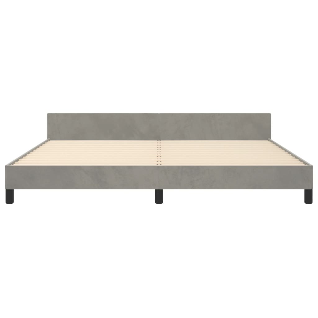 Bedframe zonder matras 200x200 cm fluweel lichtgrijs is nu te koop bij PeponiXL, paradijselijk wonen!