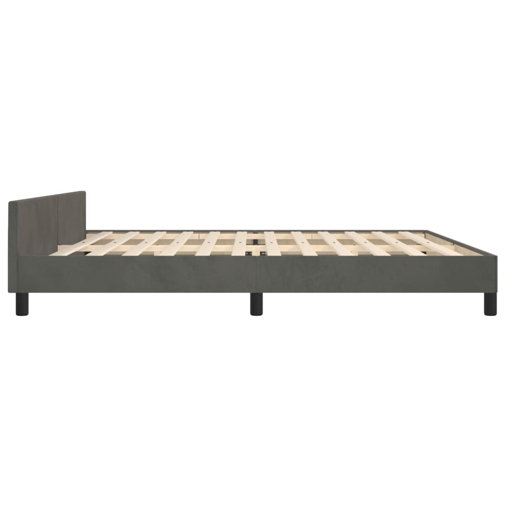 Bedframe zonder matras 200x200 cm fluweel donkergrijs is nu te koop bij PeponiXL, paradijselijk wonen!