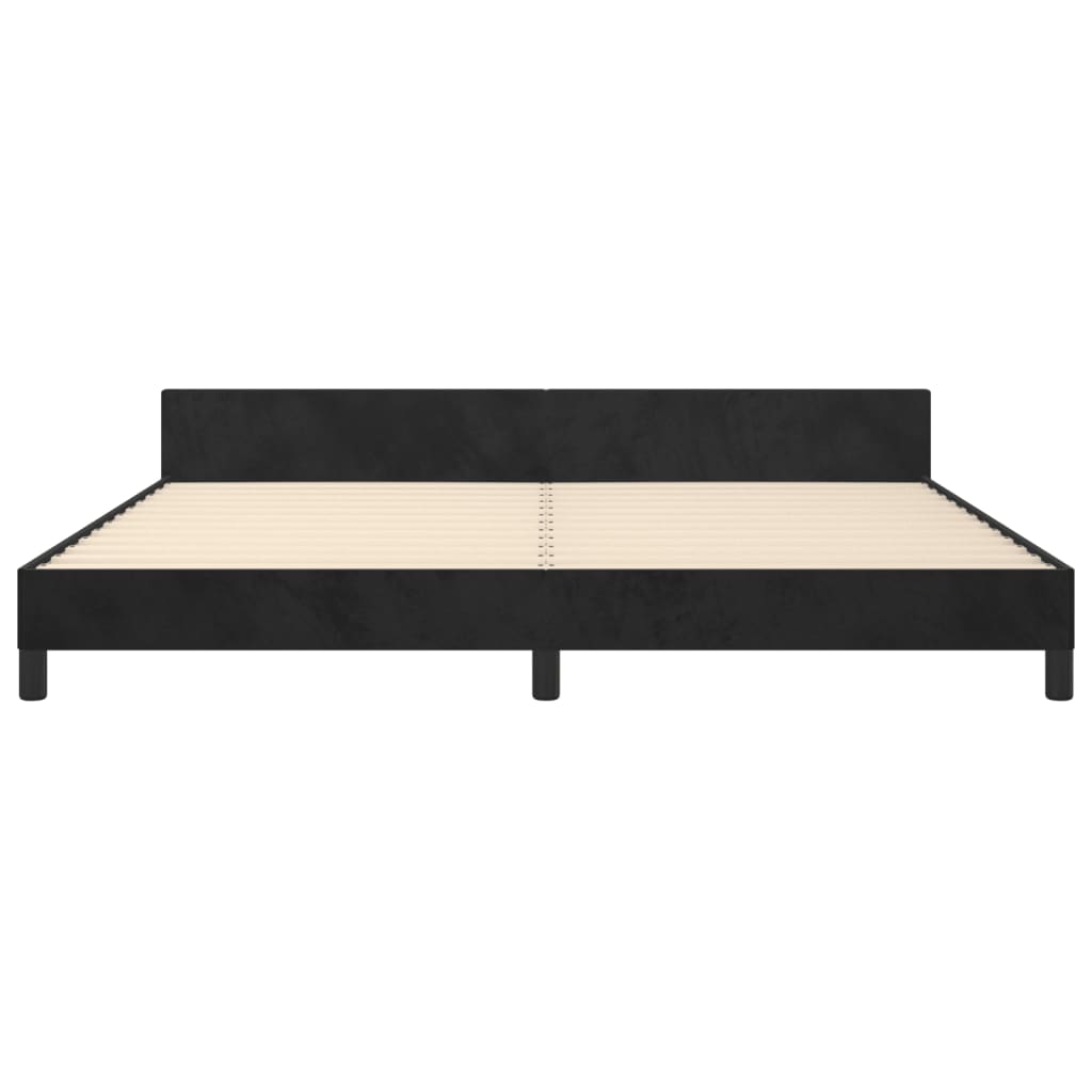 Bedframe zonder matras 200x200 cm fluweel zwart is nu te koop bij PeponiXL, paradijselijk wonen!