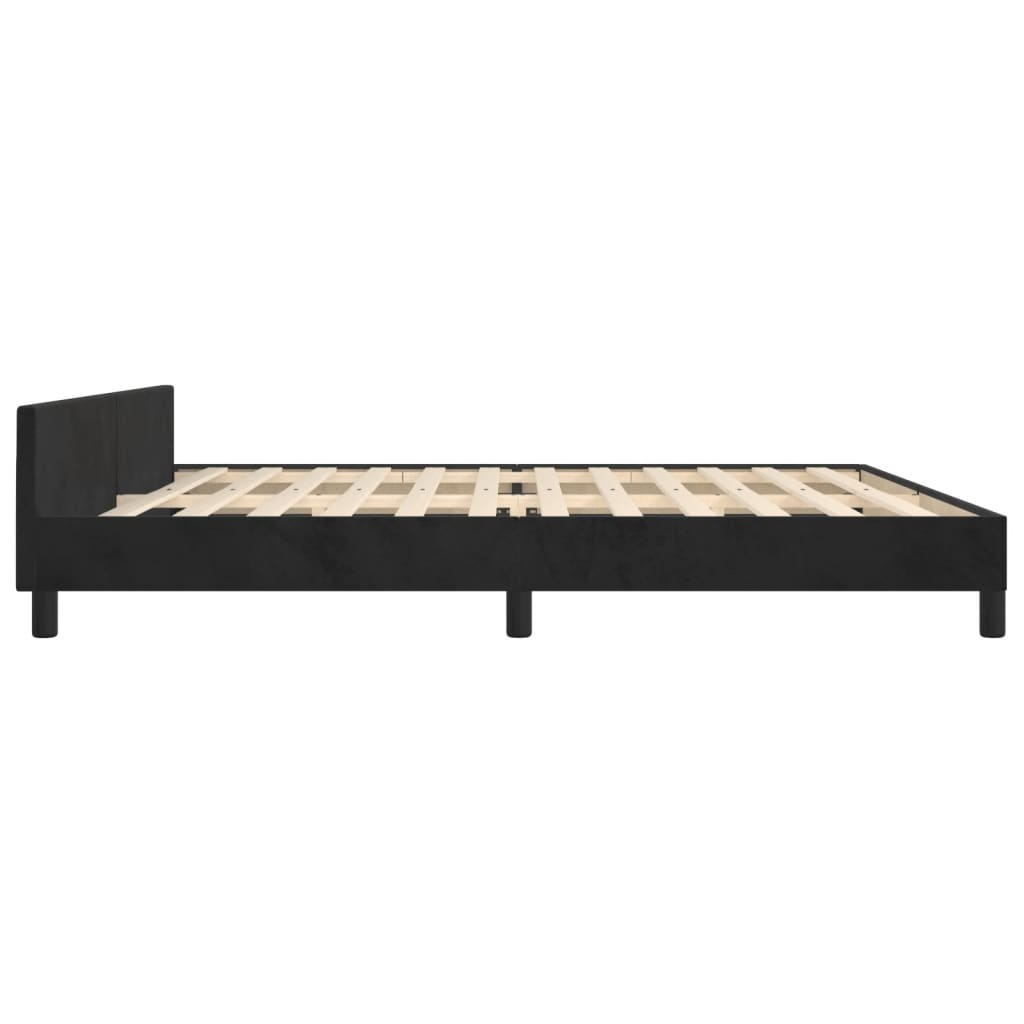 Bedframe zonder matras 200x200 cm fluweel zwart is nu te koop bij PeponiXL, paradijselijk wonen!