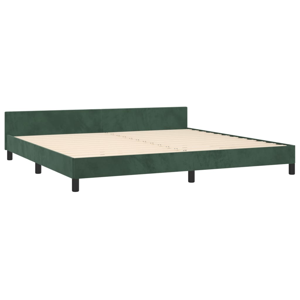 Bedframe zonder matras 200x200 cm fluweel donkergroen is nu te koop bij PeponiXL, paradijselijk wonen!