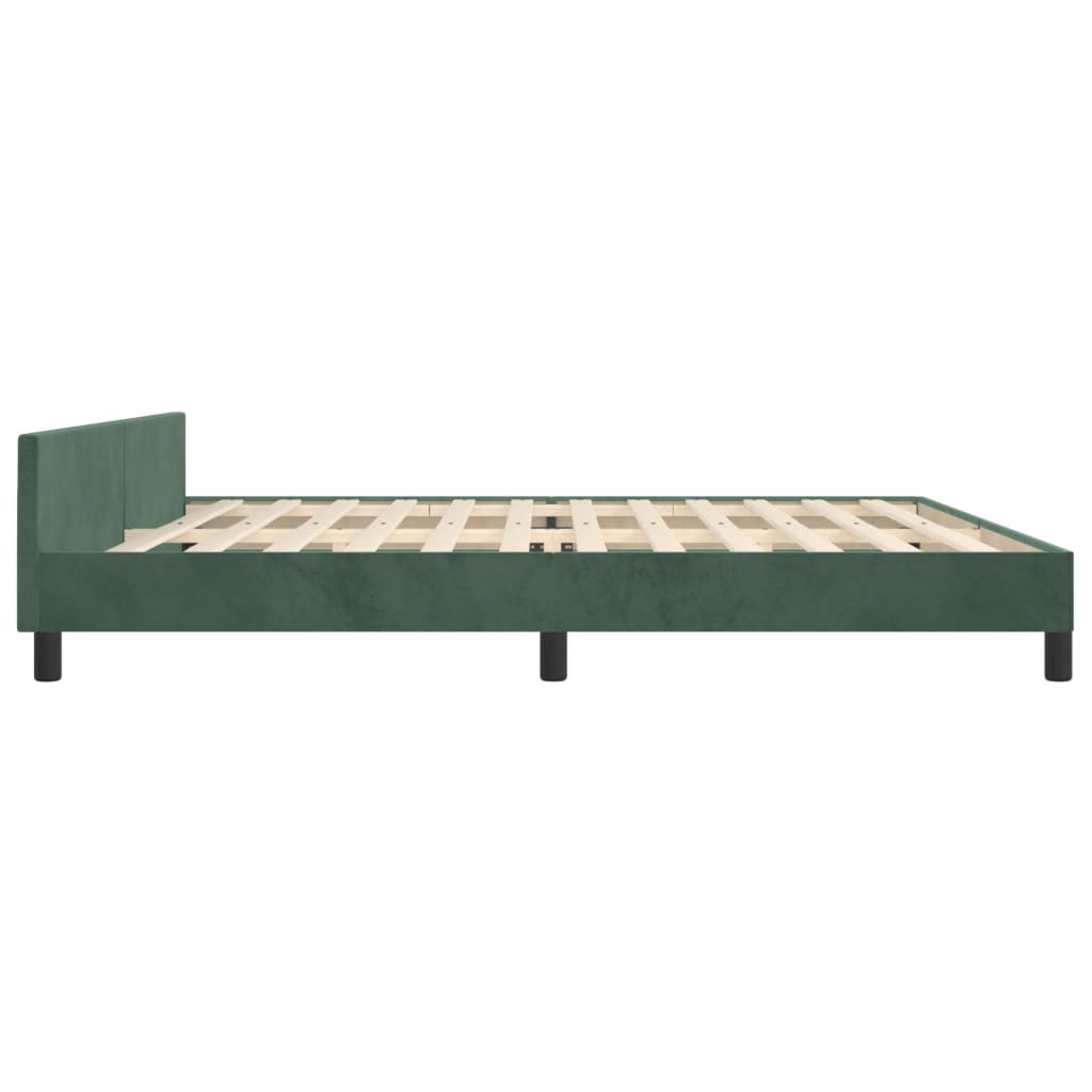 Bedframe zonder matras 200x200 cm fluweel donkergroen is nu te koop bij PeponiXL, paradijselijk wonen!