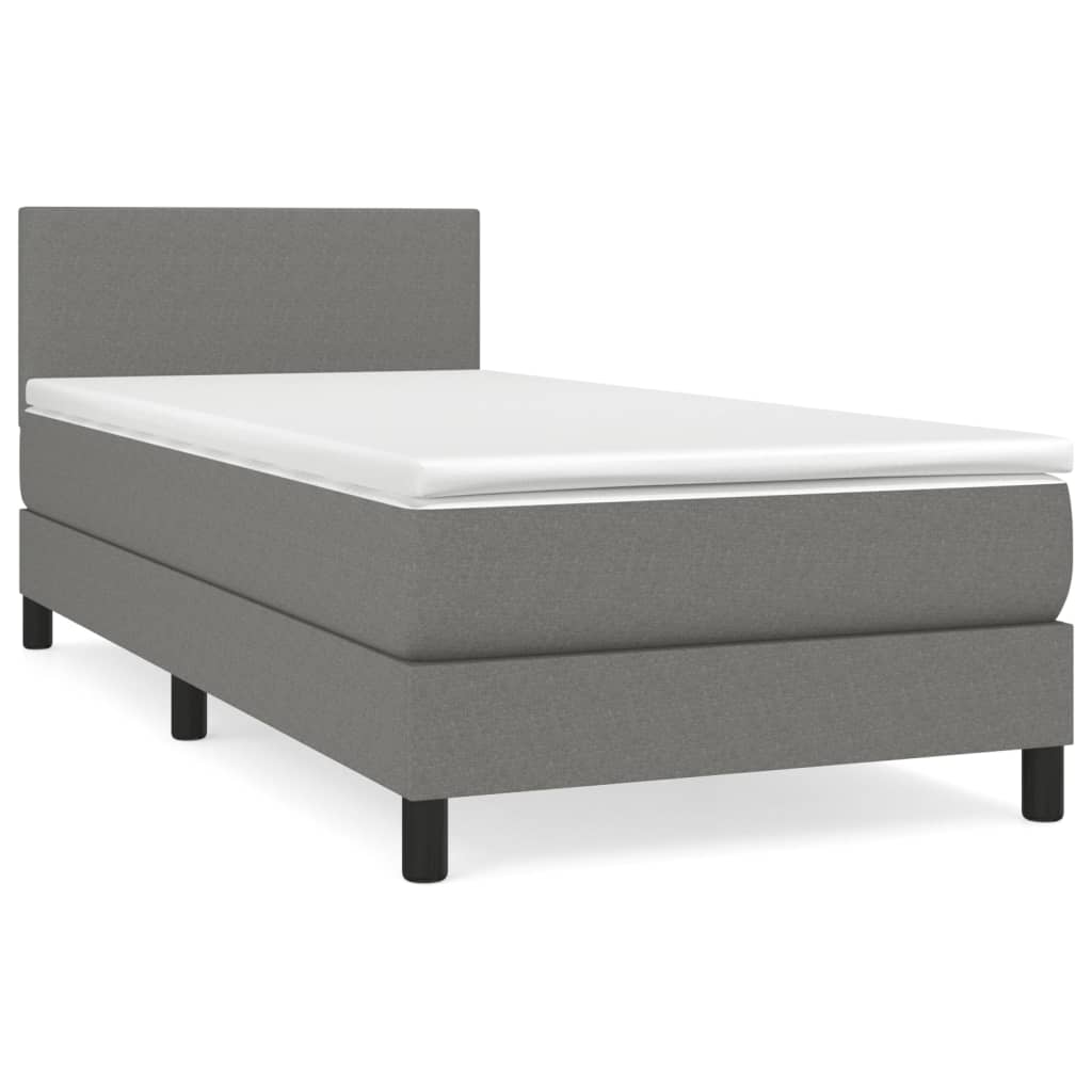 Boxspring met matras stof donkergrijs 100x200 cm is nu te koop bij PeponiXL, paradijselijk wonen!