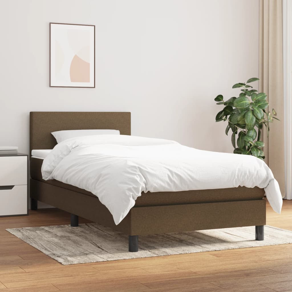 Boxspring met matras stof donkerbruin 100x200 cm is nu te koop bij PeponiXL, paradijselijk wonen!