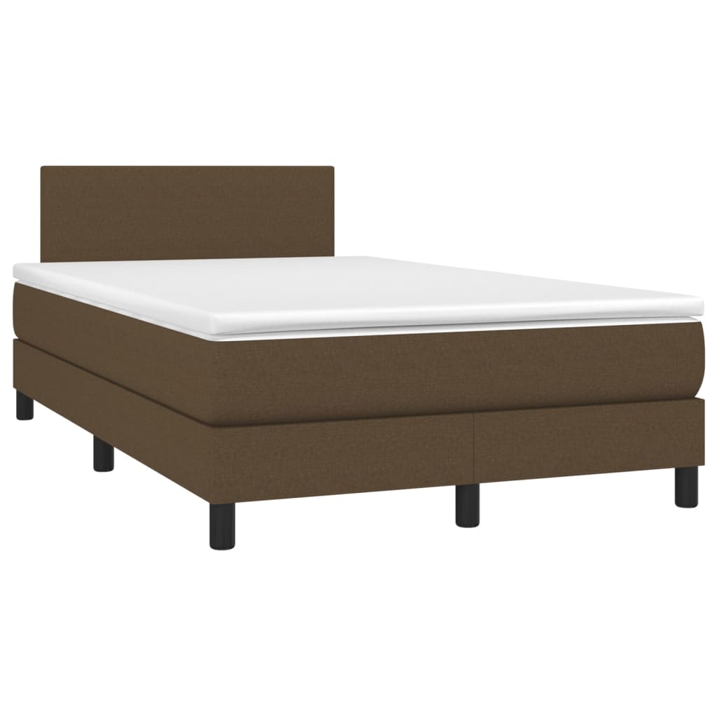 Boxspring met matras stof donkerbruin 120x200 cm is nu te koop bij PeponiXL, paradijselijk wonen!