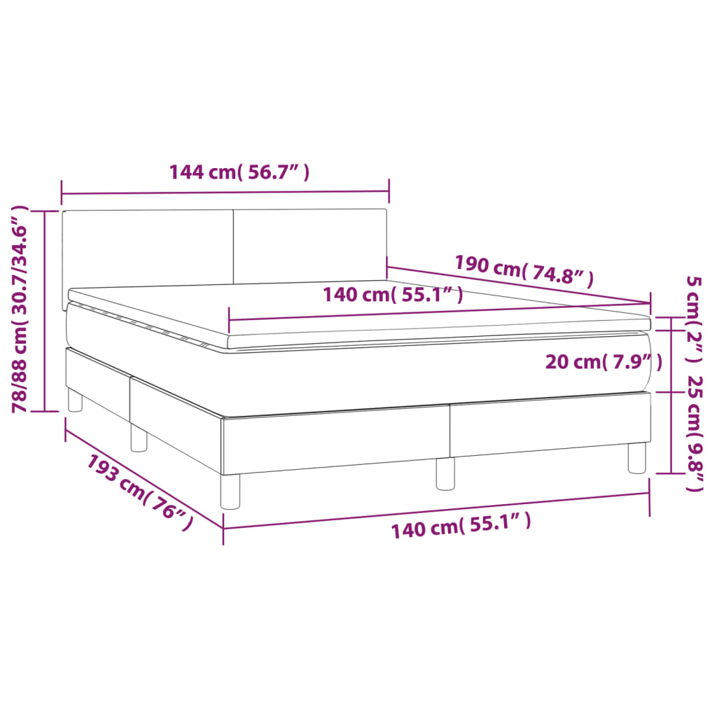 Boxspring met matras stof lichtgrijs 140x190 cm is nu te koop bij PeponiXL, paradijselijk wonen!