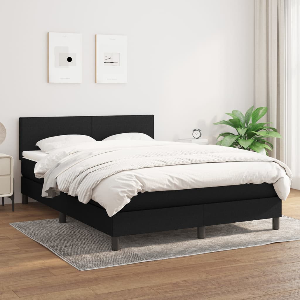 Boxspring met matras stof zwart 140x200 cm is nu te koop bij PeponiXL, paradijselijk wonen!