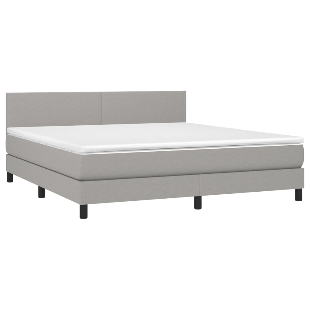 Boxspring met matras stof lichtgrijs 180x200 cm is nu te koop bij PeponiXL, paradijselijk wonen!