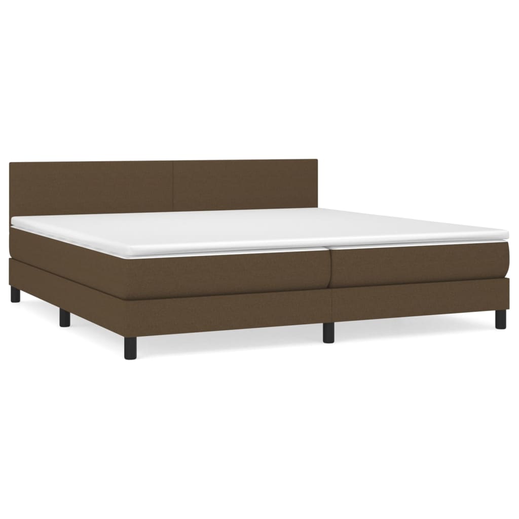 Boxspring met matras stof donkerbruin 200x200 cm is nu te koop bij PeponiXL, paradijselijk wonen!