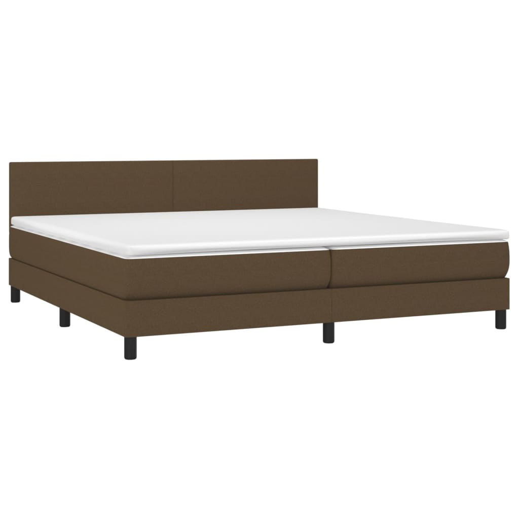 Boxspring met matras stof donkerbruin 200x200 cm is nu te koop bij PeponiXL, paradijselijk wonen!