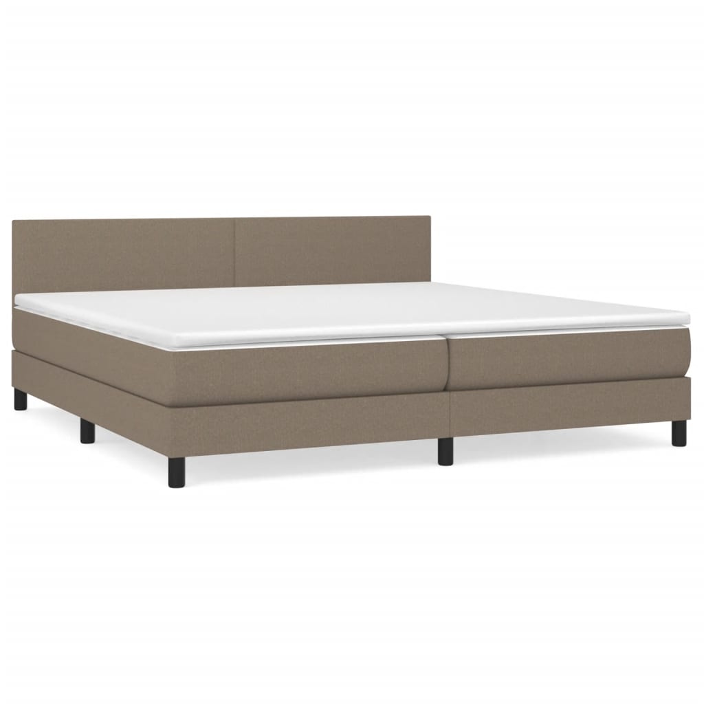 Boxspring met matras stof taupe 200x200 cm is nu te koop bij PeponiXL, paradijselijk wonen!