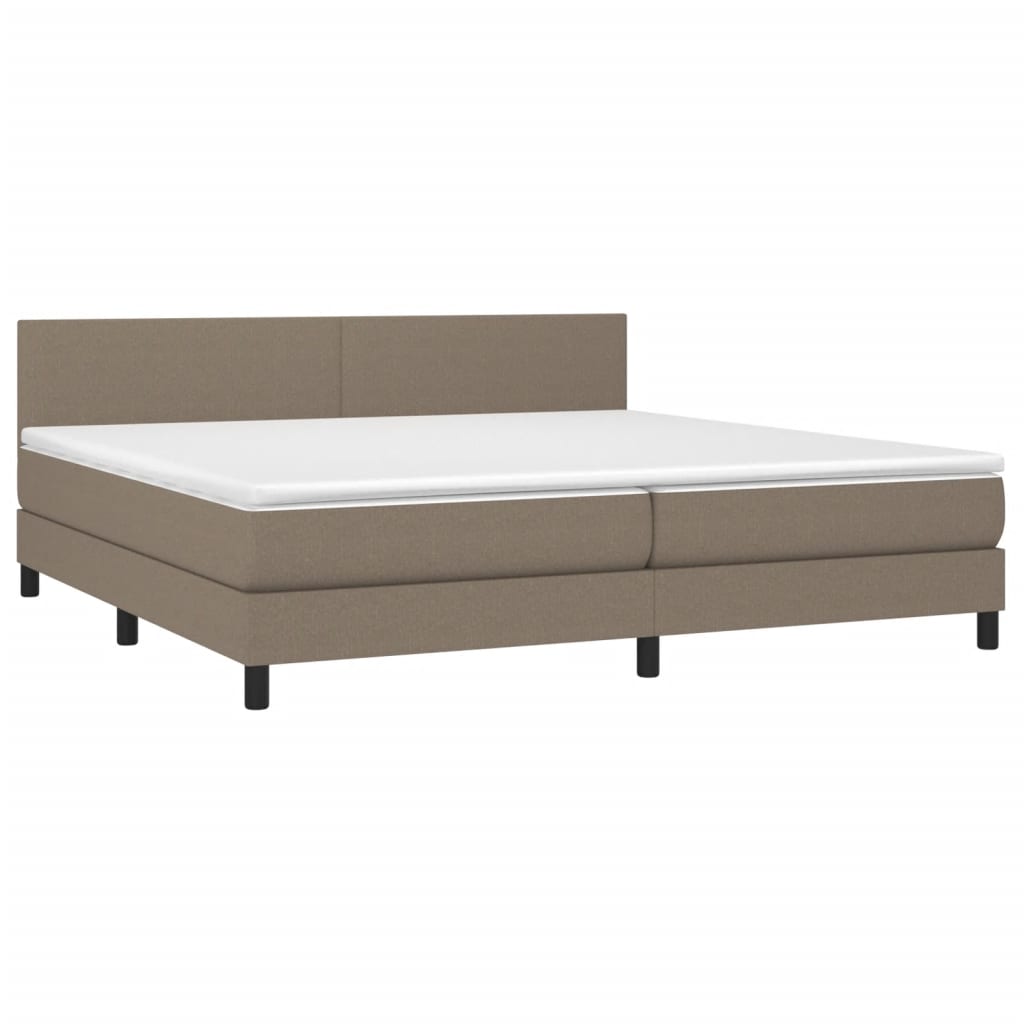 Boxspring met matras stof taupe 200x200 cm is nu te koop bij PeponiXL, paradijselijk wonen!