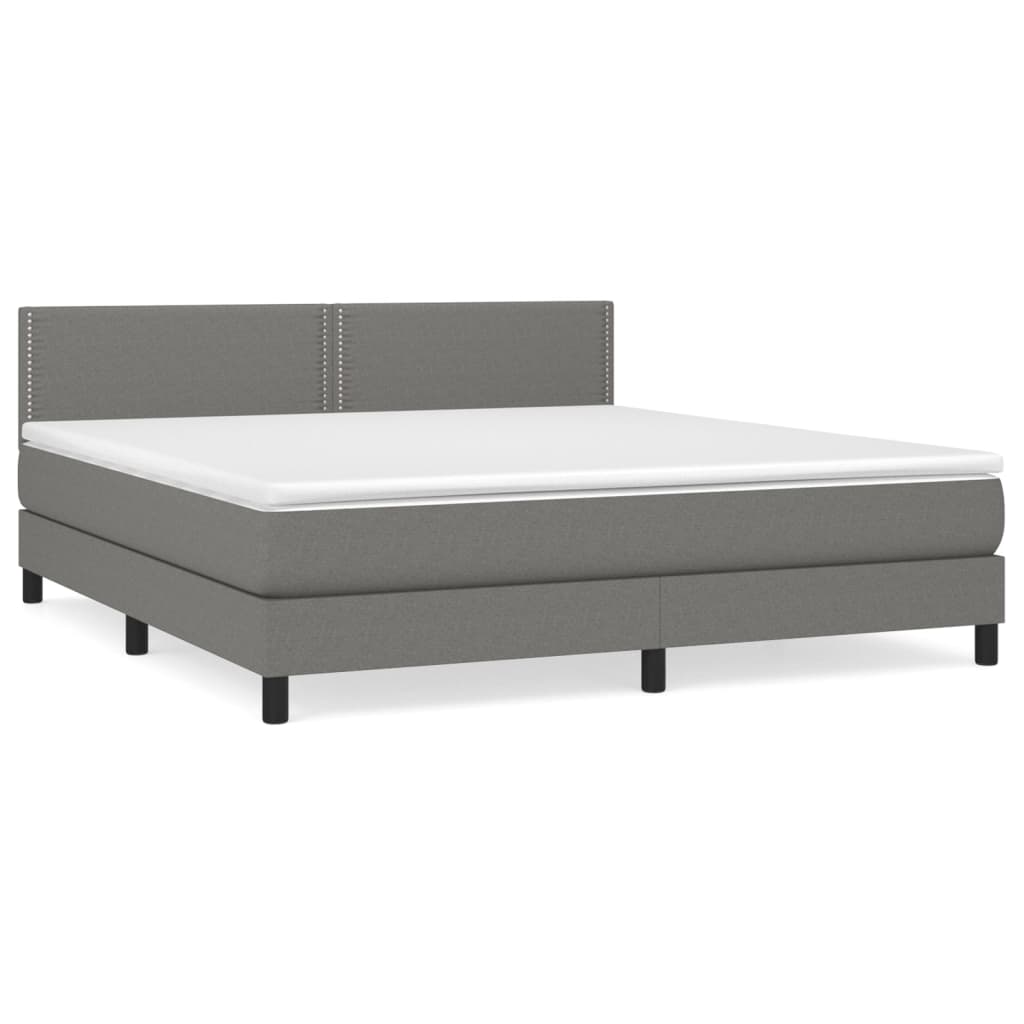 Boxspring met matras stof donkergrijs 180x200 cm is nu te koop bij PeponiXL, paradijselijk wonen!