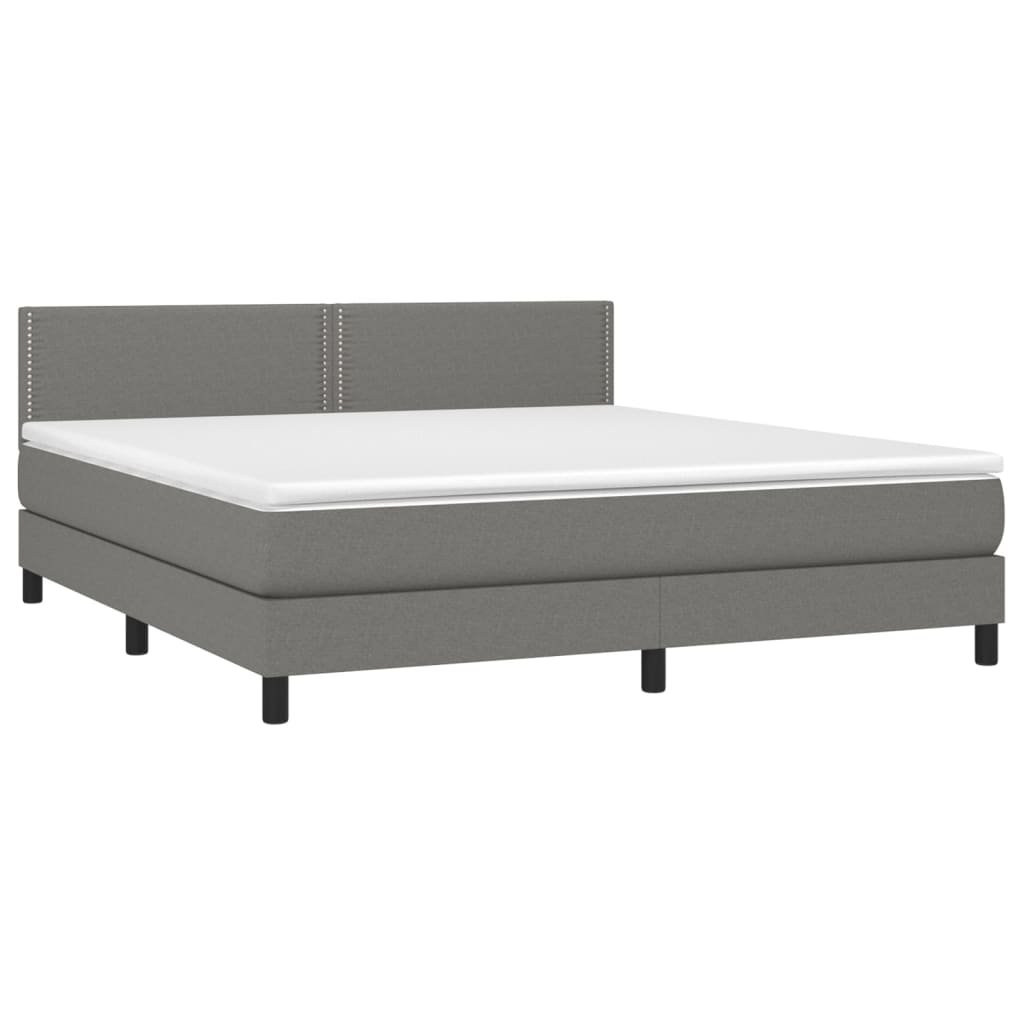 Boxspring met matras stof donkergrijs 180x200 cm is nu te koop bij PeponiXL, paradijselijk wonen!