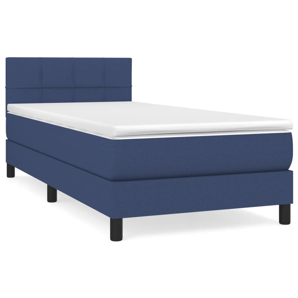 Boxspring met matras stof blauw 80x200 cm is nu te koop bij PeponiXL, paradijselijk wonen!
