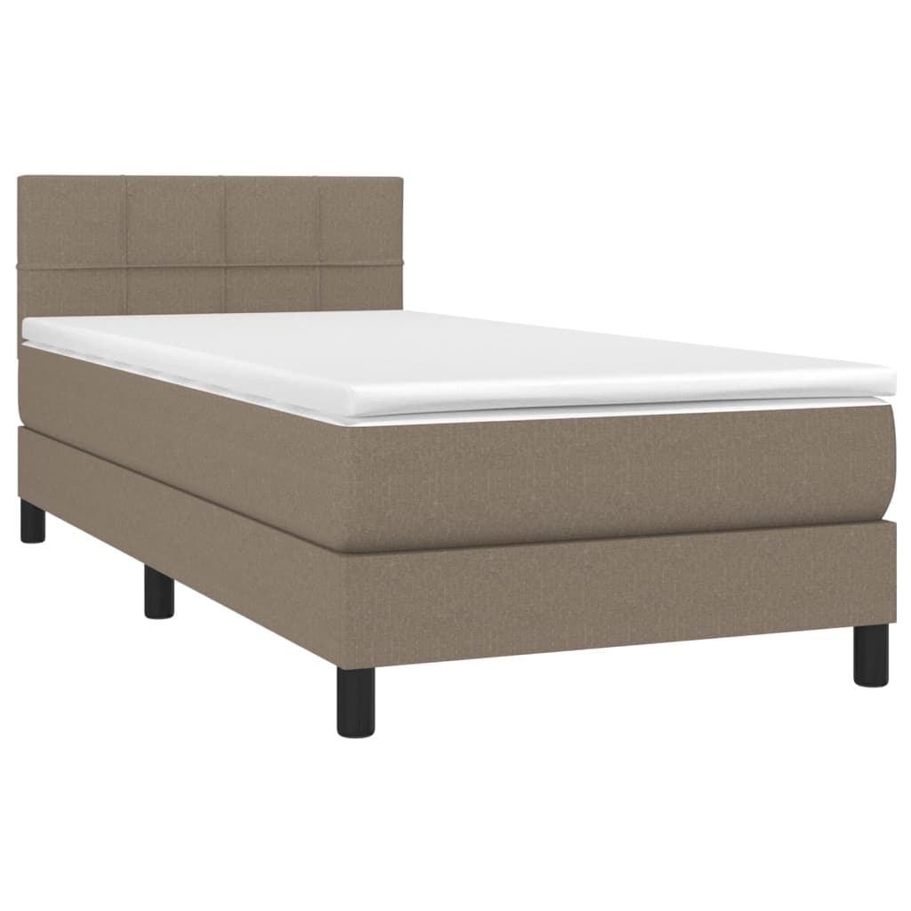 Boxspring met matras stof taupe 90x200 cm is nu te koop bij PeponiXL, paradijselijk wonen!
