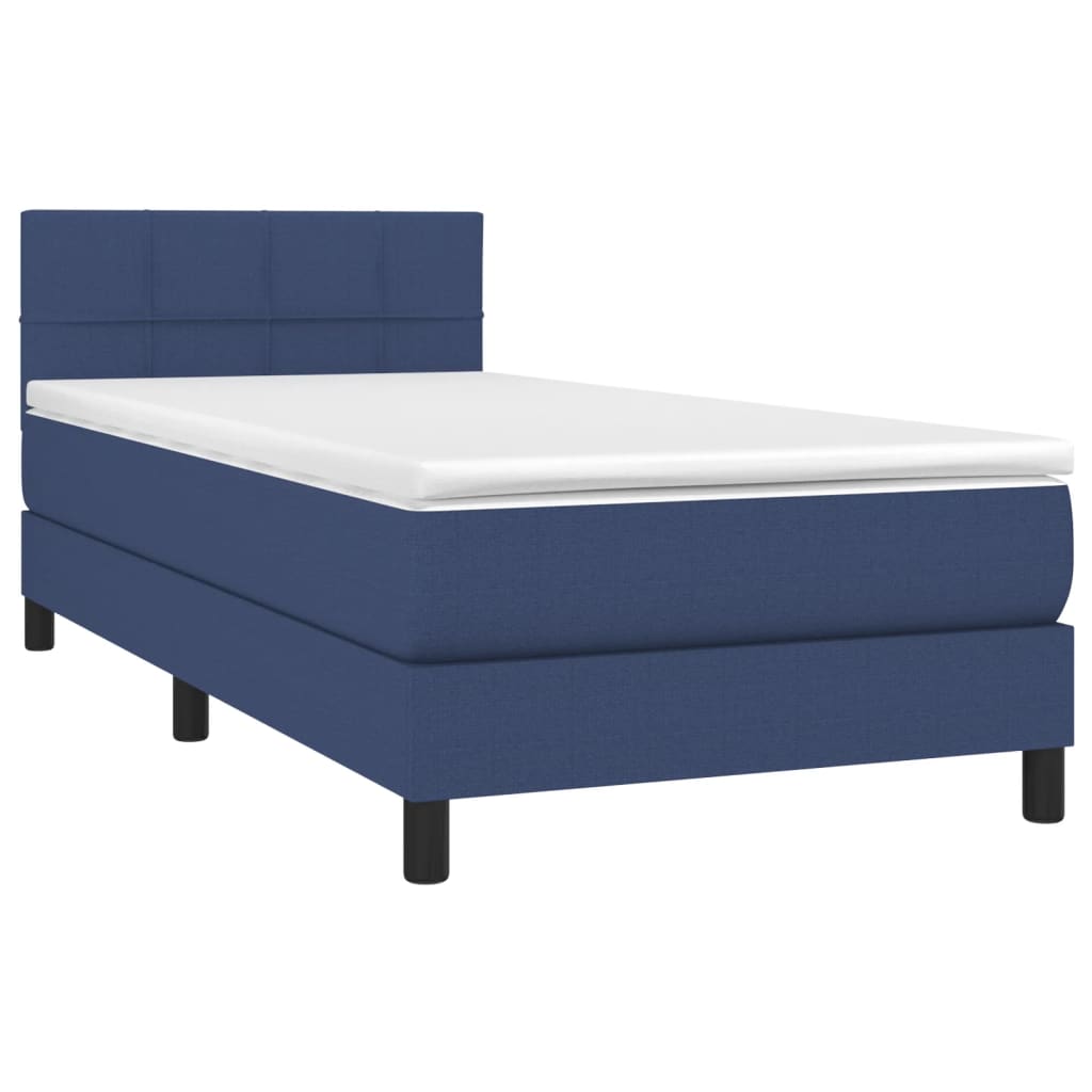 Boxspring met matras stof blauw 100x200 cm is nu te koop bij PeponiXL, paradijselijk wonen!