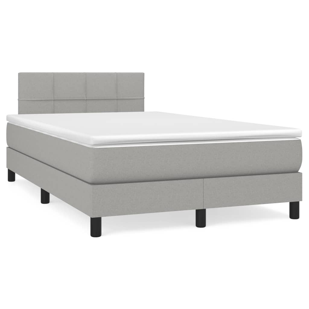Boxspring met matras stof lichtgrijs 120x200 cm is nu te koop bij PeponiXL, paradijselijk wonen!