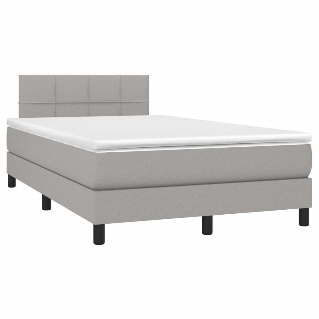 Boxspring met matras stof lichtgrijs 120x200 cm is nu te koop bij PeponiXL, paradijselijk wonen!