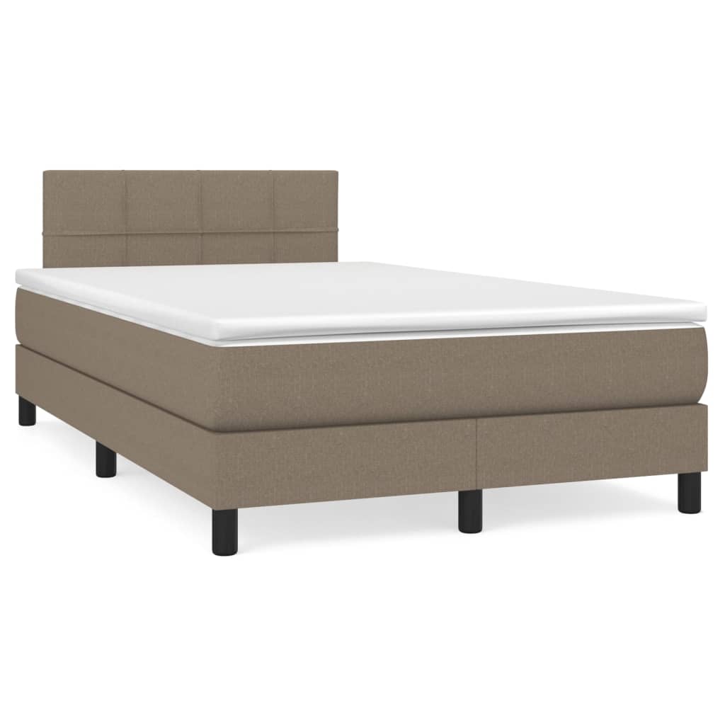 Boxspring met matras stof taupe 120x200 cm is nu te koop bij PeponiXL, paradijselijk wonen!