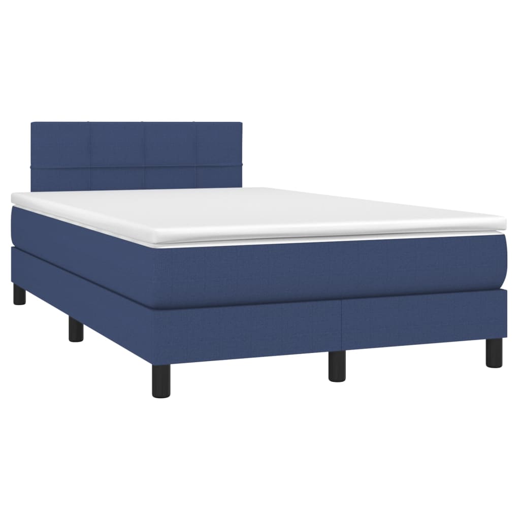 Boxspring met matras stof blauw 120x200 cm is nu te koop bij PeponiXL, paradijselijk wonen!