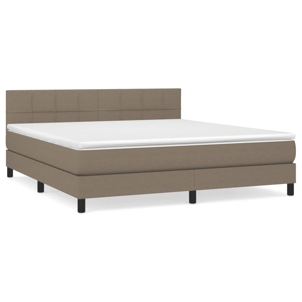 Boxspring met matras stof taupe 180x200 cm is nu te koop bij PeponiXL, paradijselijk wonen!