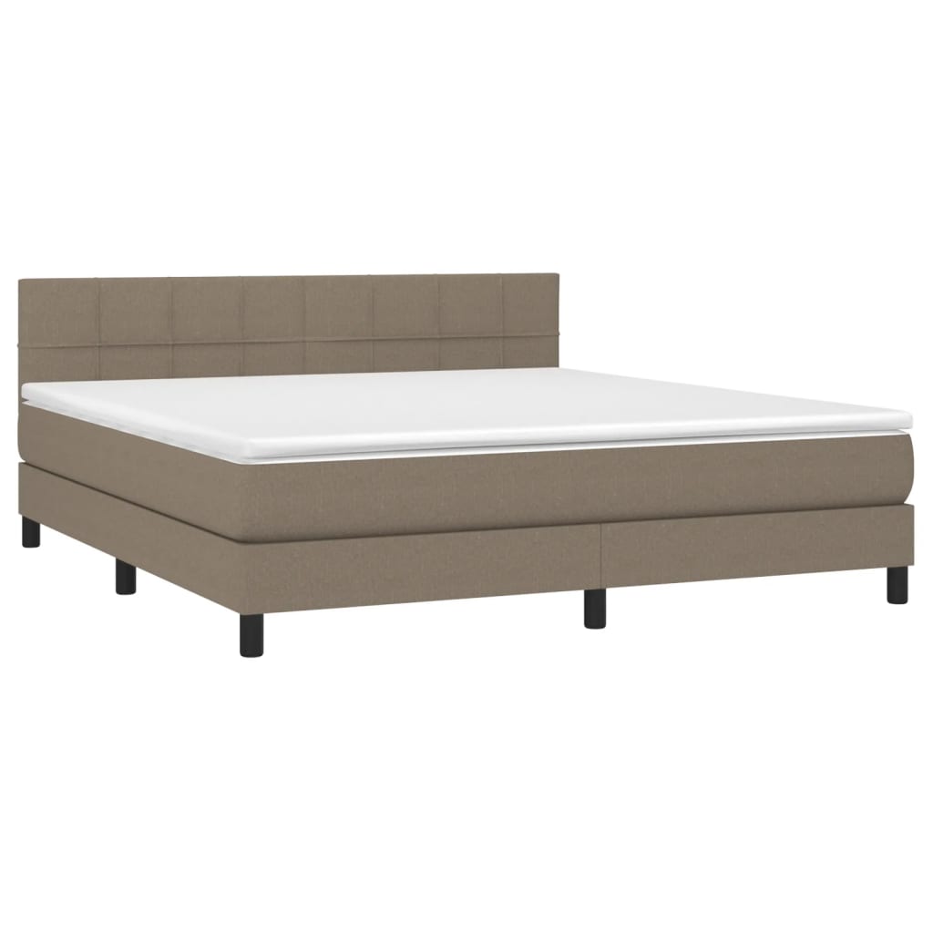 Boxspring met matras stof taupe 180x200 cm is nu te koop bij PeponiXL, paradijselijk wonen!