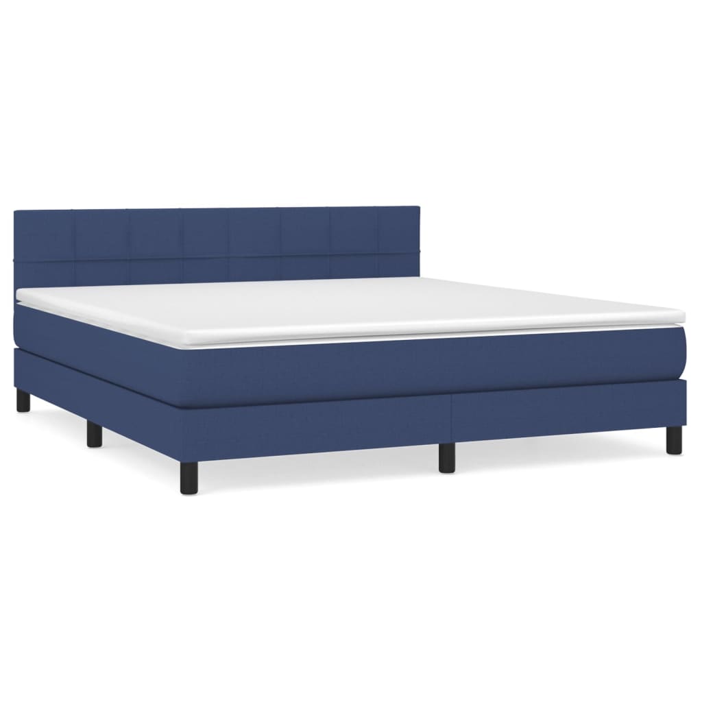 Boxspring met matras stof blauw 180x200 cm is nu te koop bij PeponiXL, paradijselijk wonen!