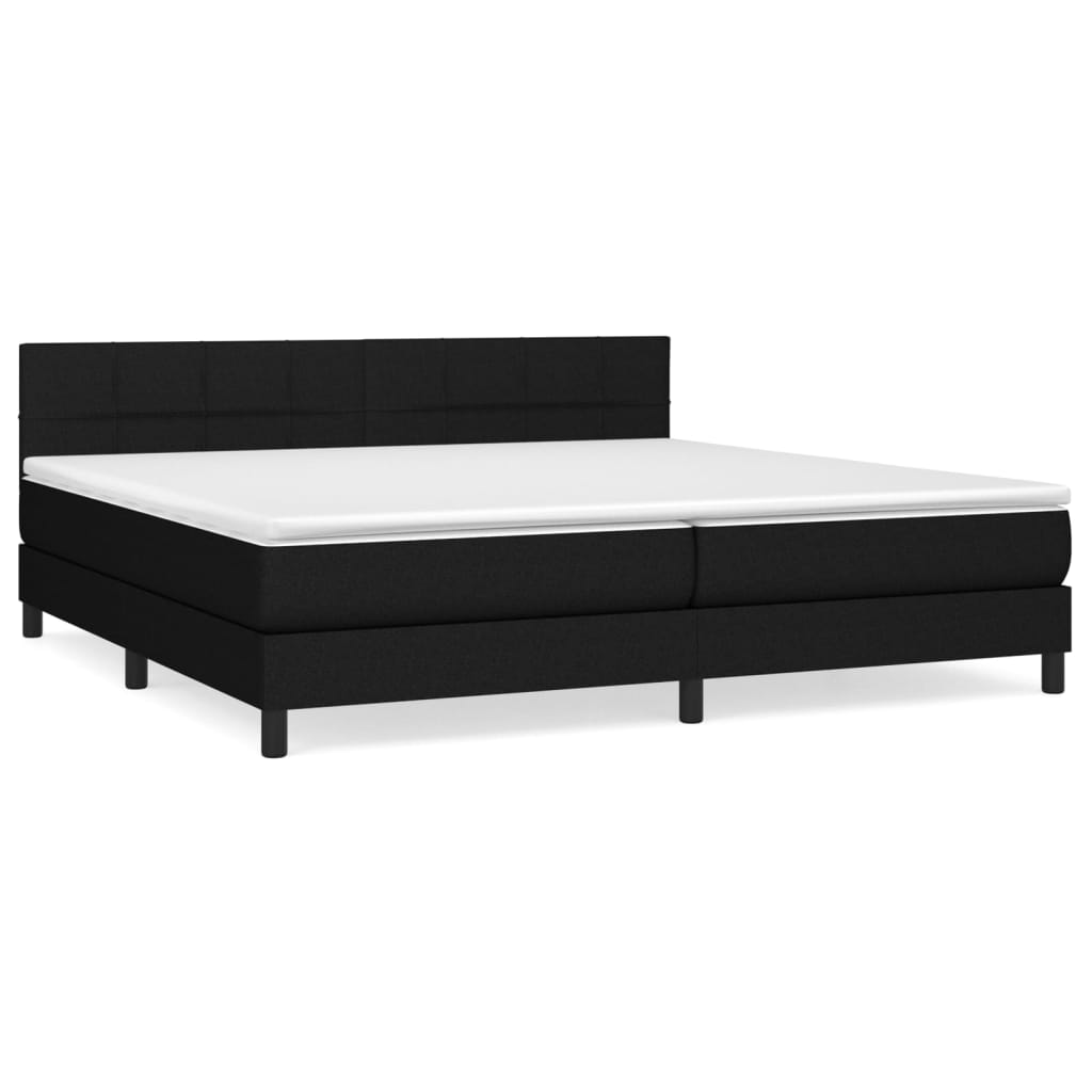 Boxspring met matras stof zwart 200x200 cm is nu te koop bij PeponiXL, paradijselijk wonen!