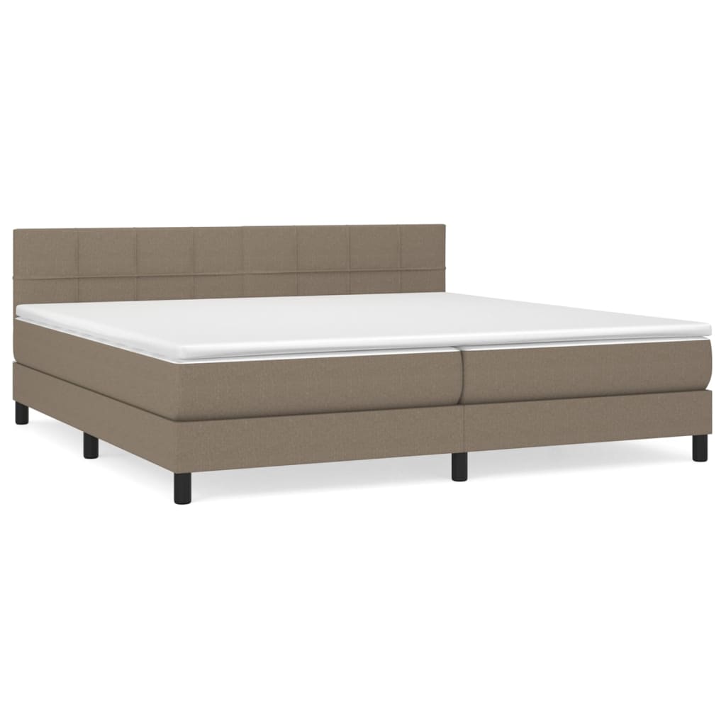 Boxspring met matras stof taupe 200x200 cm is nu te koop bij PeponiXL, paradijselijk wonen!