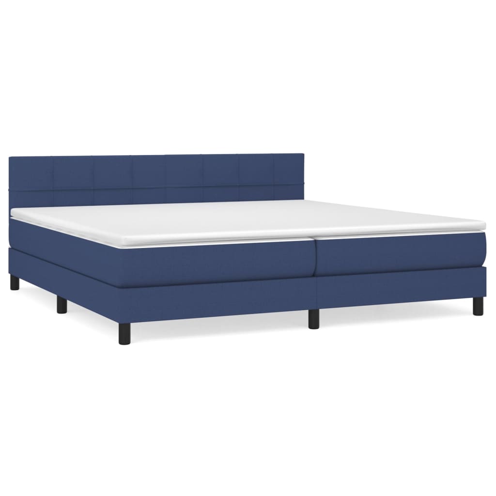Boxspring met matras stof blauw 200x200 cm is nu te koop bij PeponiXL, paradijselijk wonen!