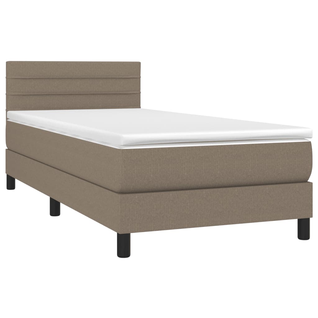 Boxspring met matras stof taupe 80x200 cm is nu te koop bij PeponiXL, paradijselijk wonen!