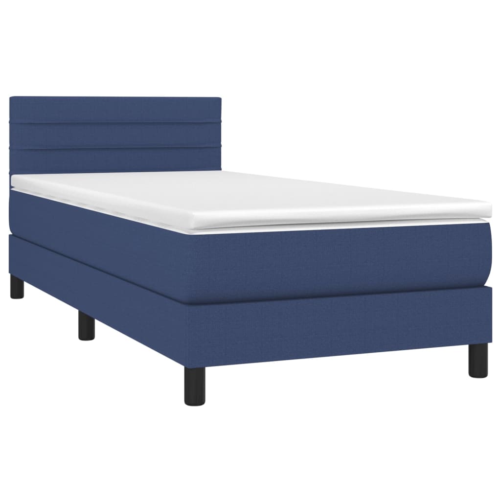 Boxspring met matras stof blauw 100x200 cm is nu te koop bij PeponiXL, paradijselijk wonen!