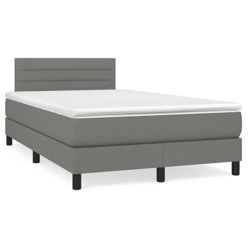 Boxspring met matras stof donkergrijs 120x200 cm is nu te koop bij PeponiXL, paradijselijk wonen!