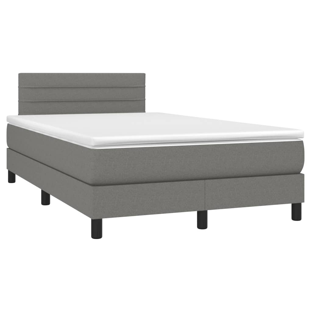 Boxspring met matras stof donkergrijs 120x200 cm is nu te koop bij PeponiXL, paradijselijk wonen!
