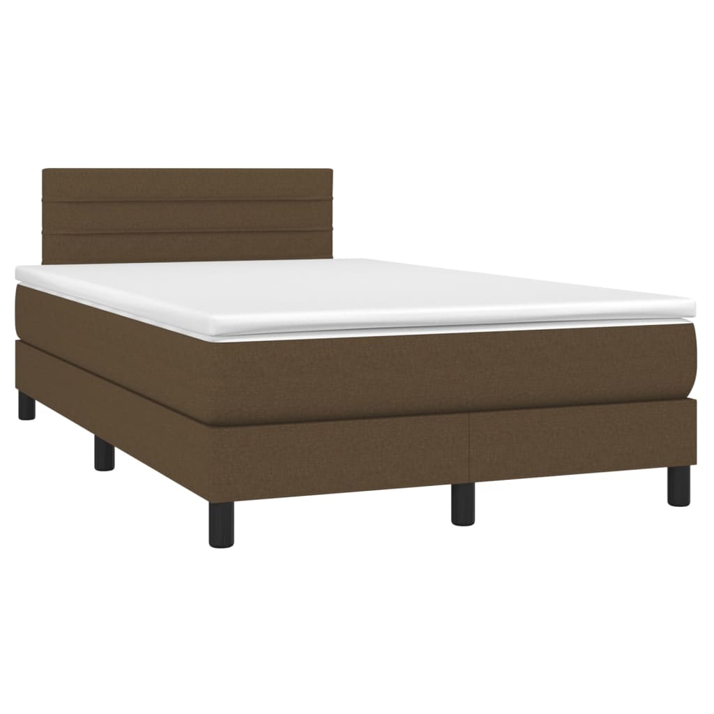 Boxspring met matras stof donkerbruin 120x200 cm is nu te koop bij PeponiXL, paradijselijk wonen!