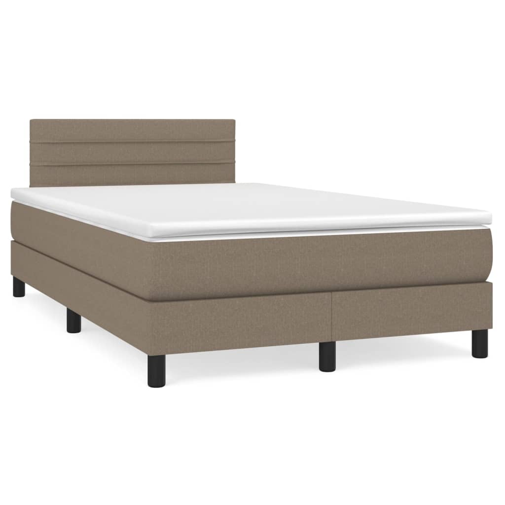 Boxspring met matras stof taupe 120x200 cm is nu te koop bij PeponiXL, paradijselijk wonen!