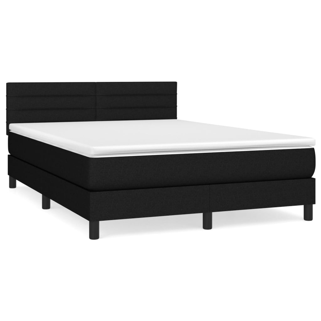 Boxspring met matras stof zwart 140x200 cm is nu te koop bij PeponiXL, paradijselijk wonen!