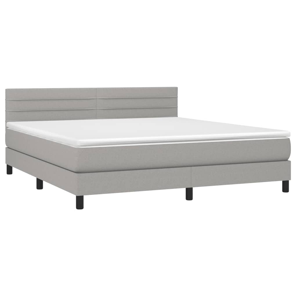 Boxspring met matras stof lichtgrijs 160x200 cm is nu te koop bij PeponiXL, paradijselijk wonen!