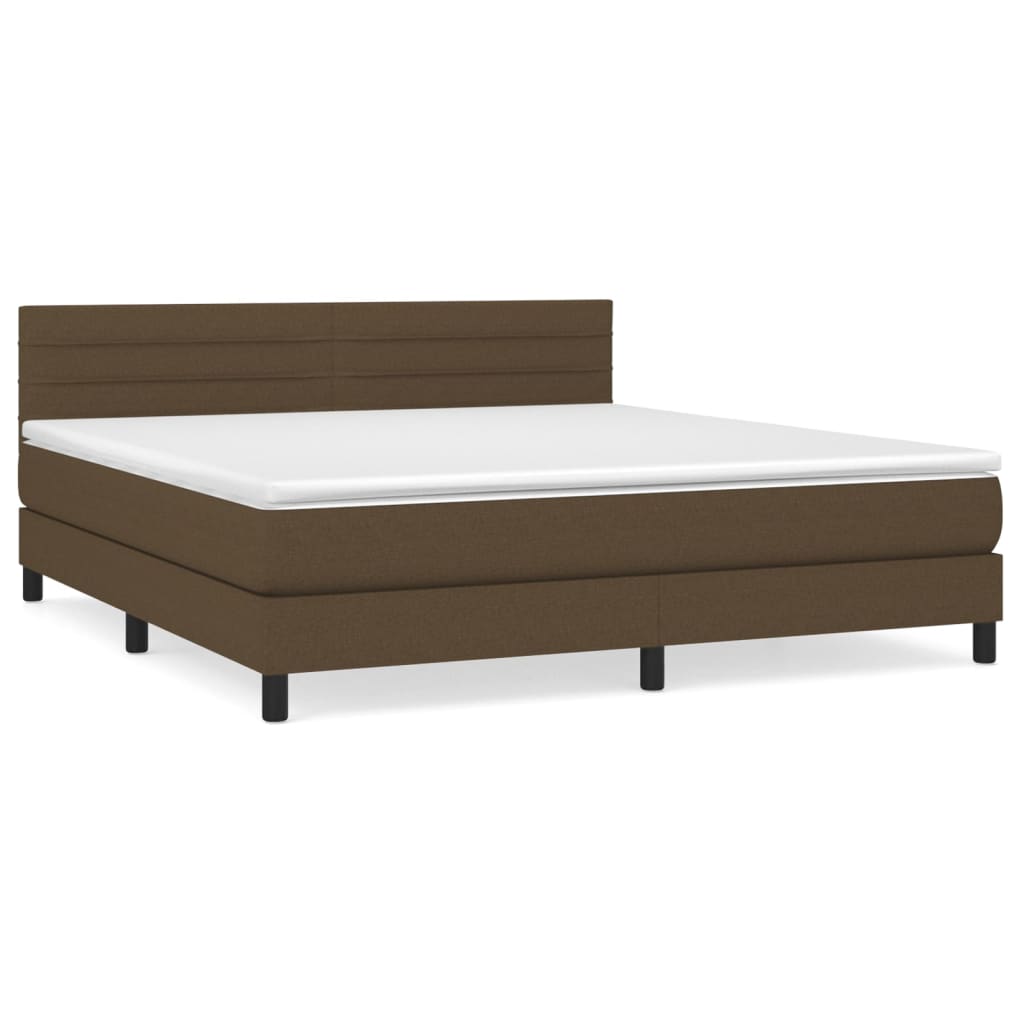Boxspring met matras stof donkerbruin 160x200 cm is nu te koop bij PeponiXL, paradijselijk wonen!