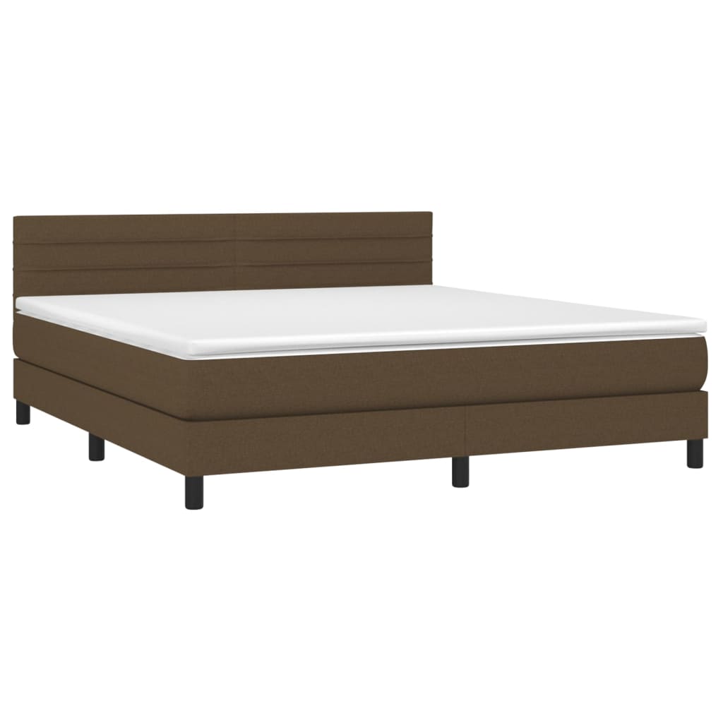 Boxspring met matras stof donkerbruin 160x200 cm is nu te koop bij PeponiXL, paradijselijk wonen!