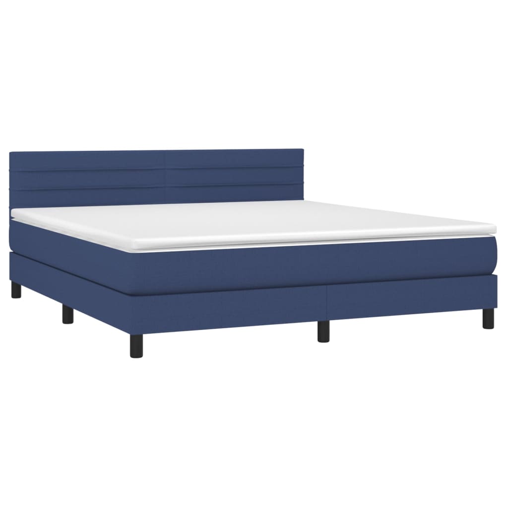 Boxspring met matras stof blauw 160x200 cm is nu te koop bij PeponiXL, paradijselijk wonen!
