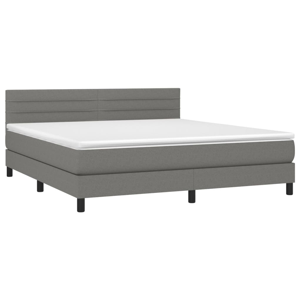 Boxspring met matras stof donkergrijs 180x200 cm is nu te koop bij PeponiXL, paradijselijk wonen!