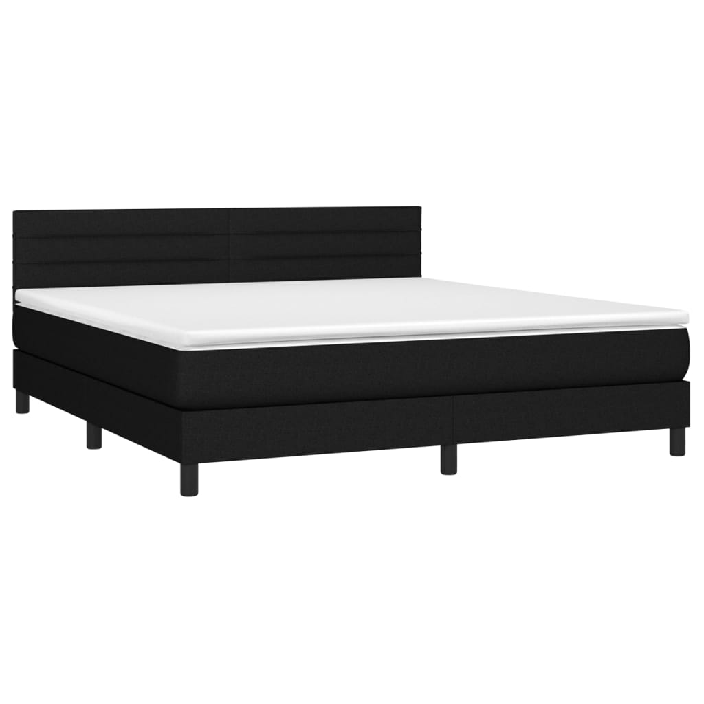 Boxspring met matras stof zwart 180x200 cm is nu te koop bij PeponiXL, paradijselijk wonen!