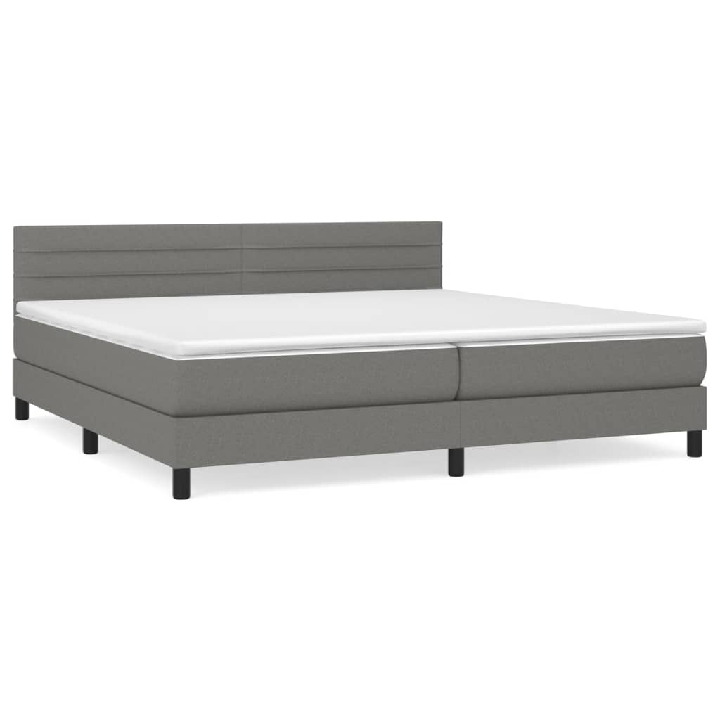Boxspring met matras stof donkergrijs 200x200 cm is nu te koop bij PeponiXL, paradijselijk wonen!