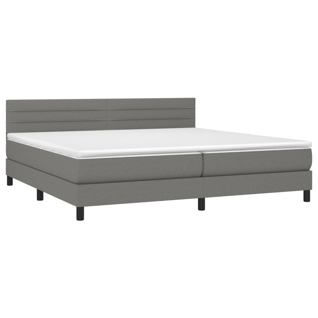 Boxspring met matras stof donkergrijs 200x200 cm is nu te koop bij PeponiXL, paradijselijk wonen!