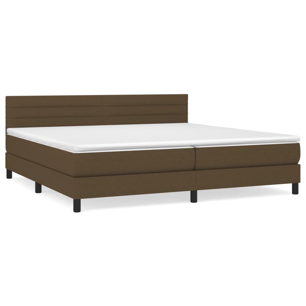 Boxspring met matras stof donkerbruin 200x200 cm is nu te koop bij PeponiXL, paradijselijk wonen!