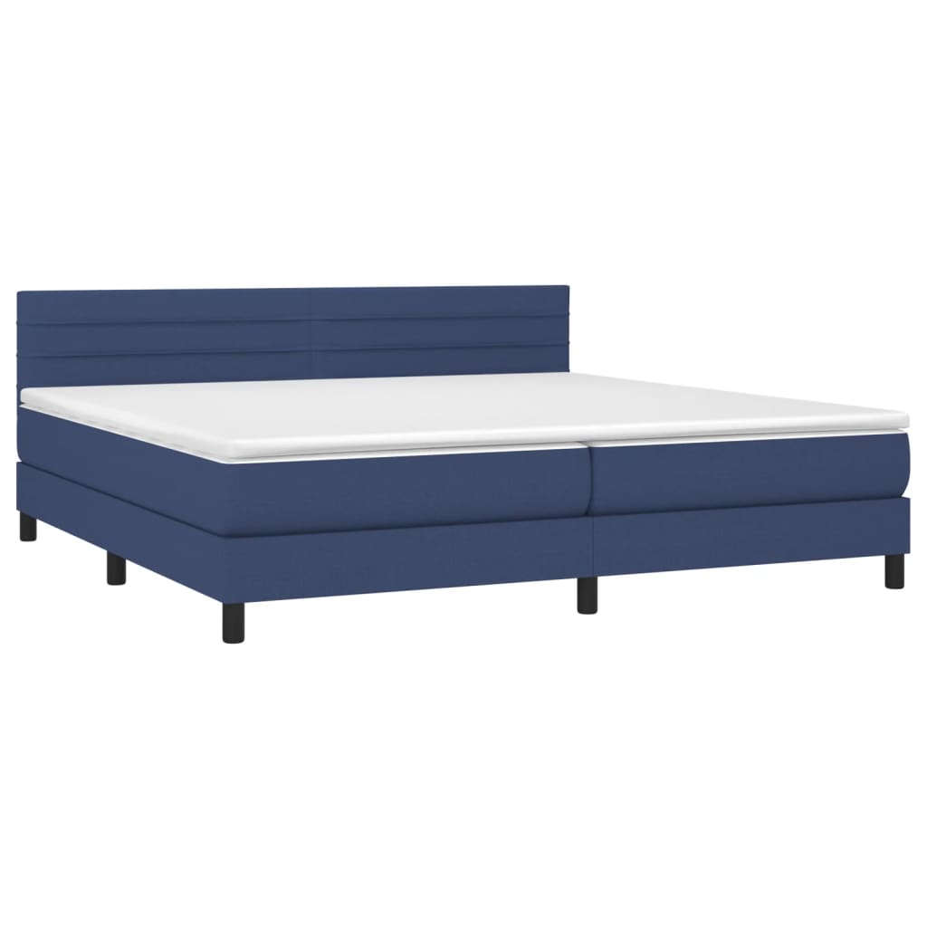 Boxspring met matras stof blauw 200x200 cm is nu te koop bij PeponiXL, paradijselijk wonen!