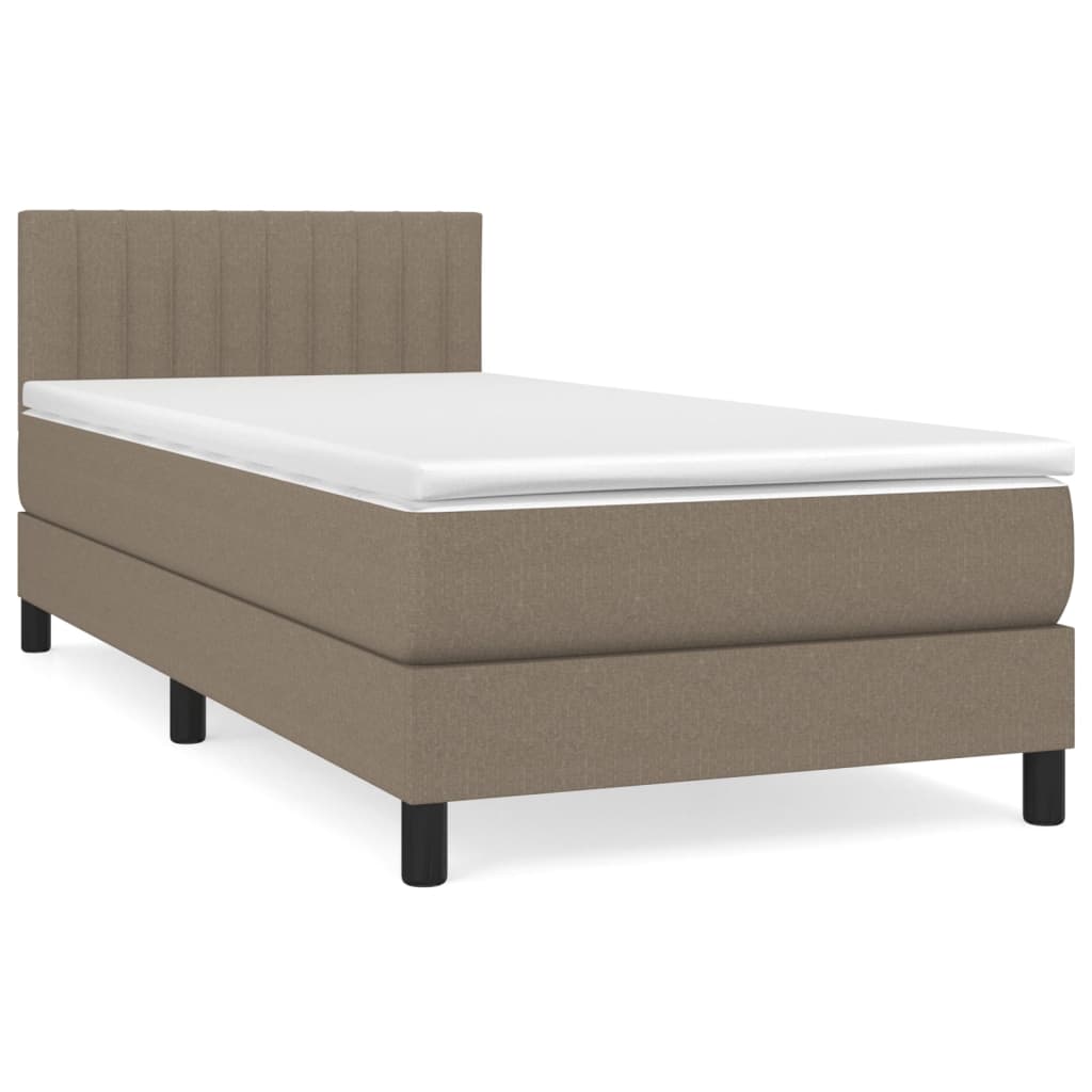Boxspring met matras stof taupe 90x190 cm is nu te koop bij PeponiXL, paradijselijk wonen!