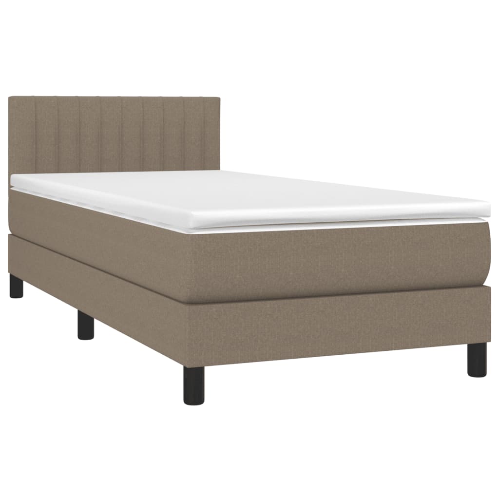 Boxspring met matras stof taupe 90x200 cm is nu te koop bij PeponiXL, paradijselijk wonen!